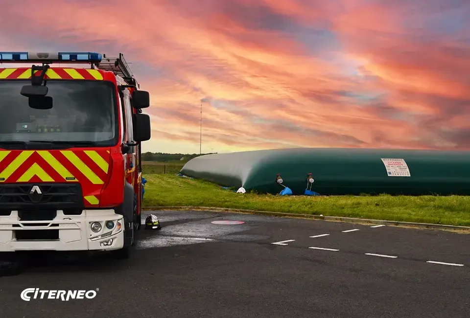 Une citerne souple CITERNEO pour la réserve incendie